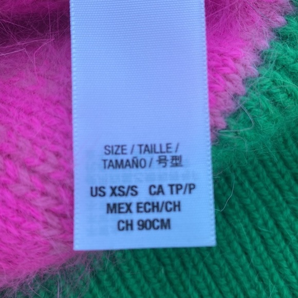 Juicy Couture Women’s Oversized Cardigan Angora Pink and Green Sweater XS/S - Picture 12 of 13
